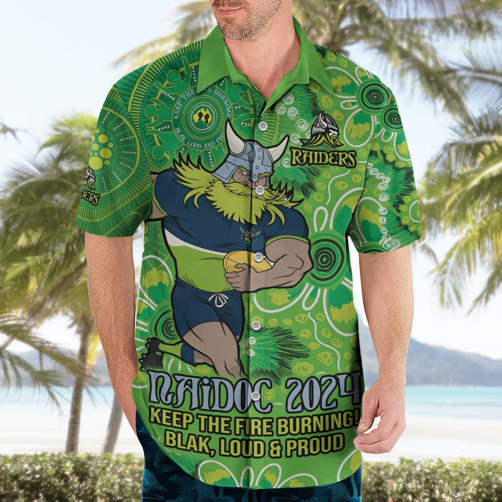Personalised Raiders NAIDOC Week 2024 Hawaiian Shirt Aboriginal Fire Burning Sparks