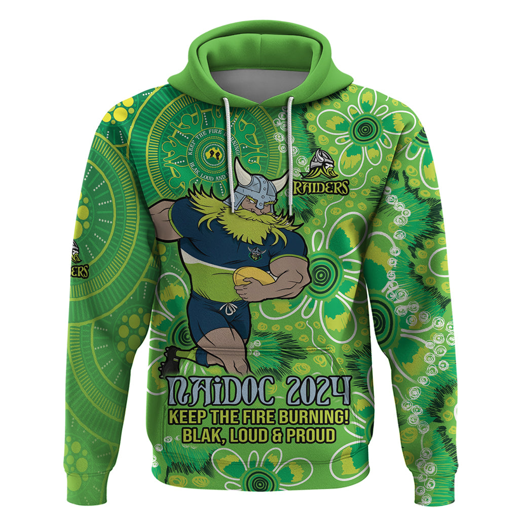 Personalised Raiders NAIDOC Week 2024 Hoodie Aboriginal Fire Burning Sparks