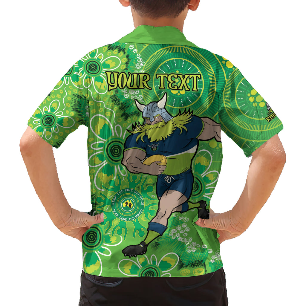 Personalised Raiders NAIDOC Week 2024 Kid Hawaiian Shirt Aboriginal Fire Burning Sparks