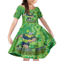 Personalised Raiders NAIDOC Week 2024 Kid Short Sleeve Dress Aboriginal Fire Burning Sparks