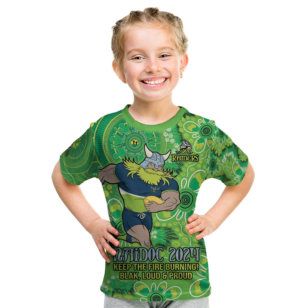 Personalised Raiders NAIDOC Week 2024 Kid T Shirt Aboriginal Fire Burning Sparks