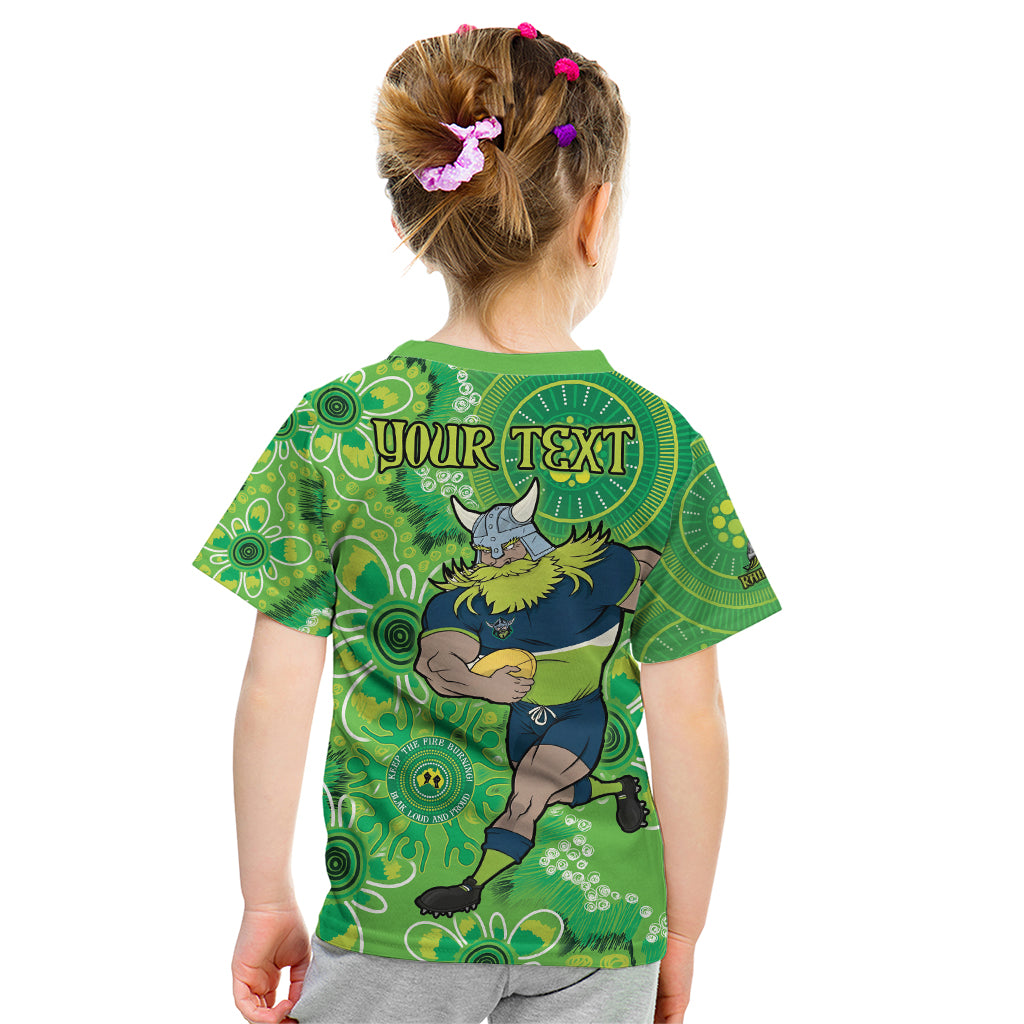 Personalised Raiders NAIDOC Week 2024 Kid T Shirt Aboriginal Fire Burning Sparks