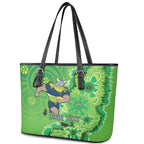 Personalised Raiders NAIDOC Week 2024 Leather Tote Bag Aboriginal Fire Burning Sparks