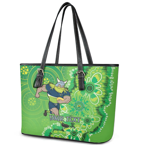 Personalised Raiders NAIDOC Week 2024 Leather Tote Bag Aboriginal Fire Burning Sparks