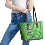 Personalised Raiders NAIDOC Week 2024 Leather Tote Bag Aboriginal Fire Burning Sparks