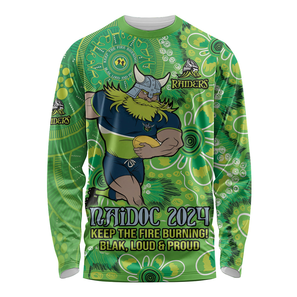 Personalised Raiders NAIDOC Week 2024 Long Sleeve Shirt Aboriginal Fire Burning Sparks