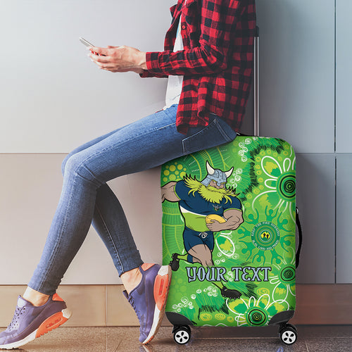 Personalised Raiders NAIDOC Week 2024 Luggage Cover Aboriginal Fire Burning Sparks