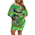 Personalised Raiders NAIDOC Week 2024 Off Shoulder Short Dress Aboriginal Fire Burning Sparks