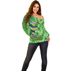 Personalised Raiders NAIDOC Week 2024 Off Shoulder Sweater Aboriginal Fire Burning Sparks