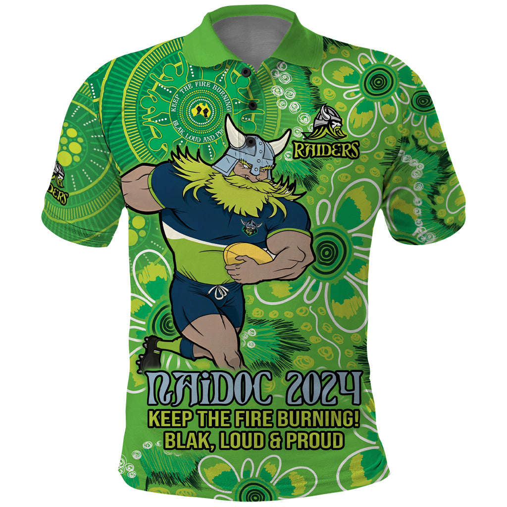 Personalised Raiders NAIDOC Week 2024 Polo Shirt Aboriginal Fire Burning Sparks