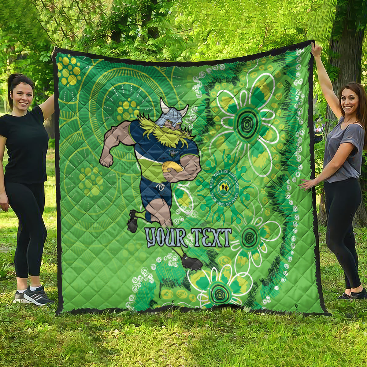 Personalised Raiders NAIDOC Week 2024 Quilt Aboriginal Fire Burning Sparks