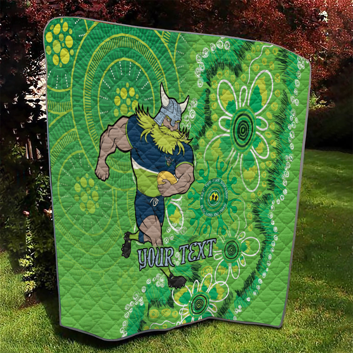 Personalised Raiders NAIDOC Week 2024 Quilt Aboriginal Fire Burning Sparks