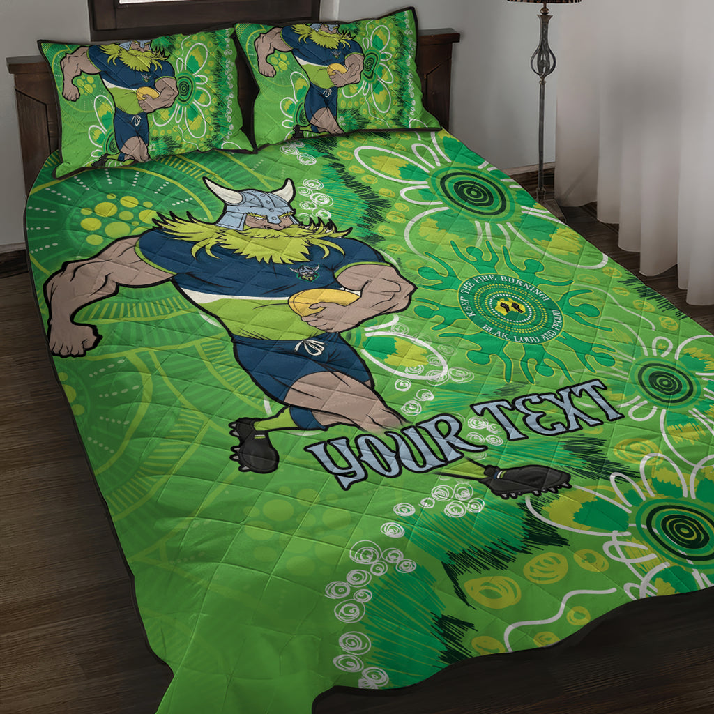 Personalised Raiders NAIDOC Week 2024 Quilt Bed Set Aboriginal Fire Burning Sparks