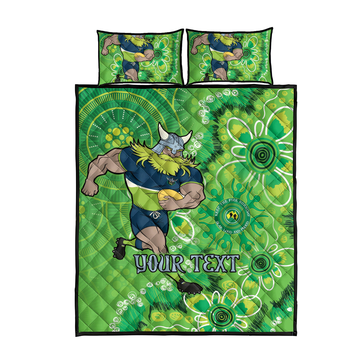 Personalised Raiders NAIDOC Week 2024 Quilt Bed Set Aboriginal Fire Burning Sparks