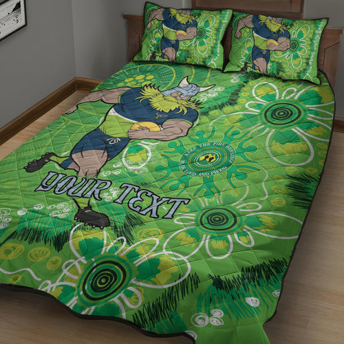 Personalised Raiders NAIDOC Week 2024 Quilt Bed Set Aboriginal Fire Burning Sparks