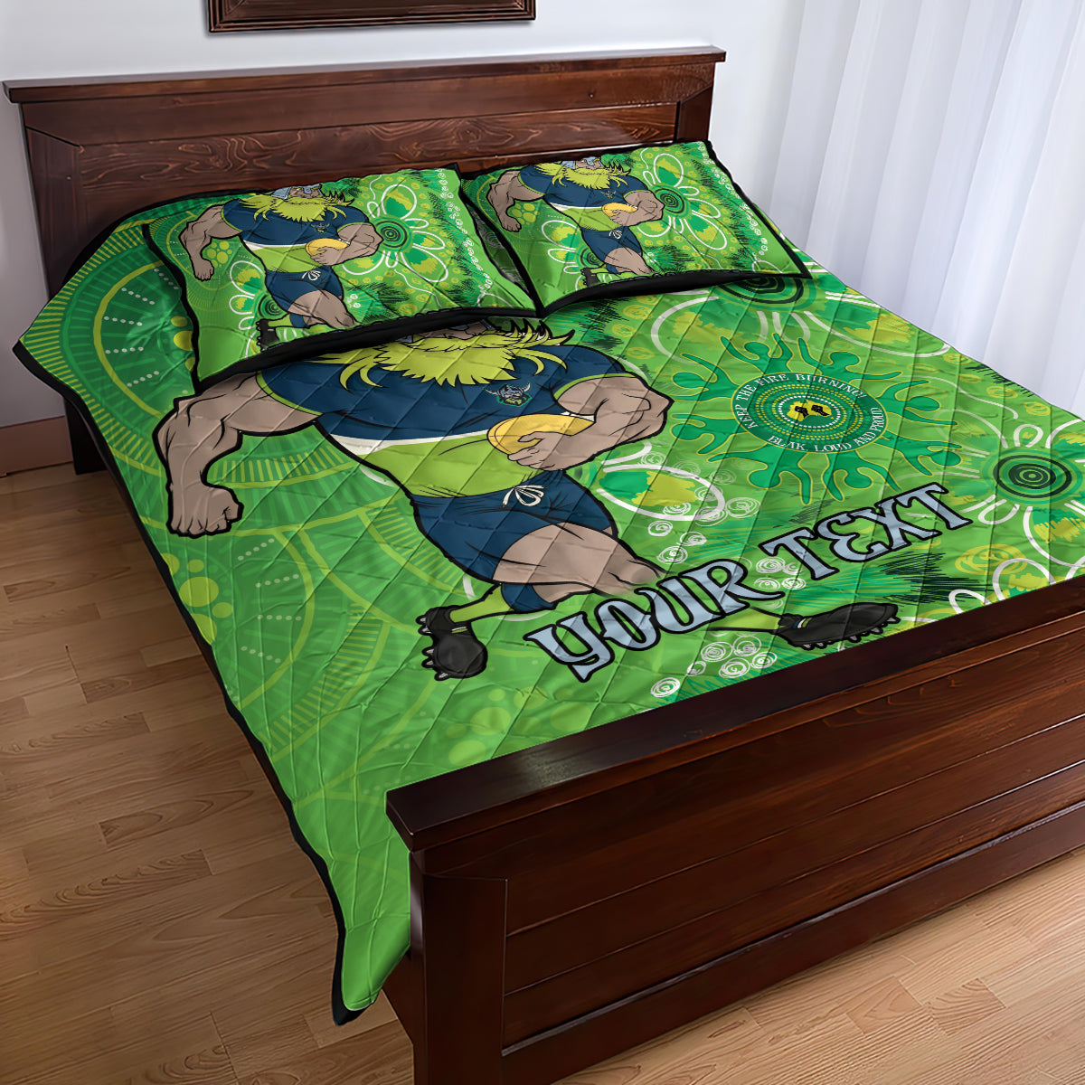 Personalised Raiders NAIDOC Week 2024 Quilt Bed Set Aboriginal Fire Burning Sparks