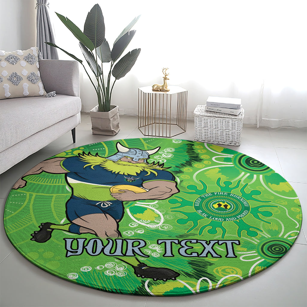Personalised Raiders NAIDOC Week 2024 Round Carpet Aboriginal Fire Burning Sparks