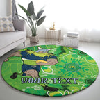 Personalised Raiders NAIDOC Week 2024 Round Carpet Aboriginal Fire Burning Sparks