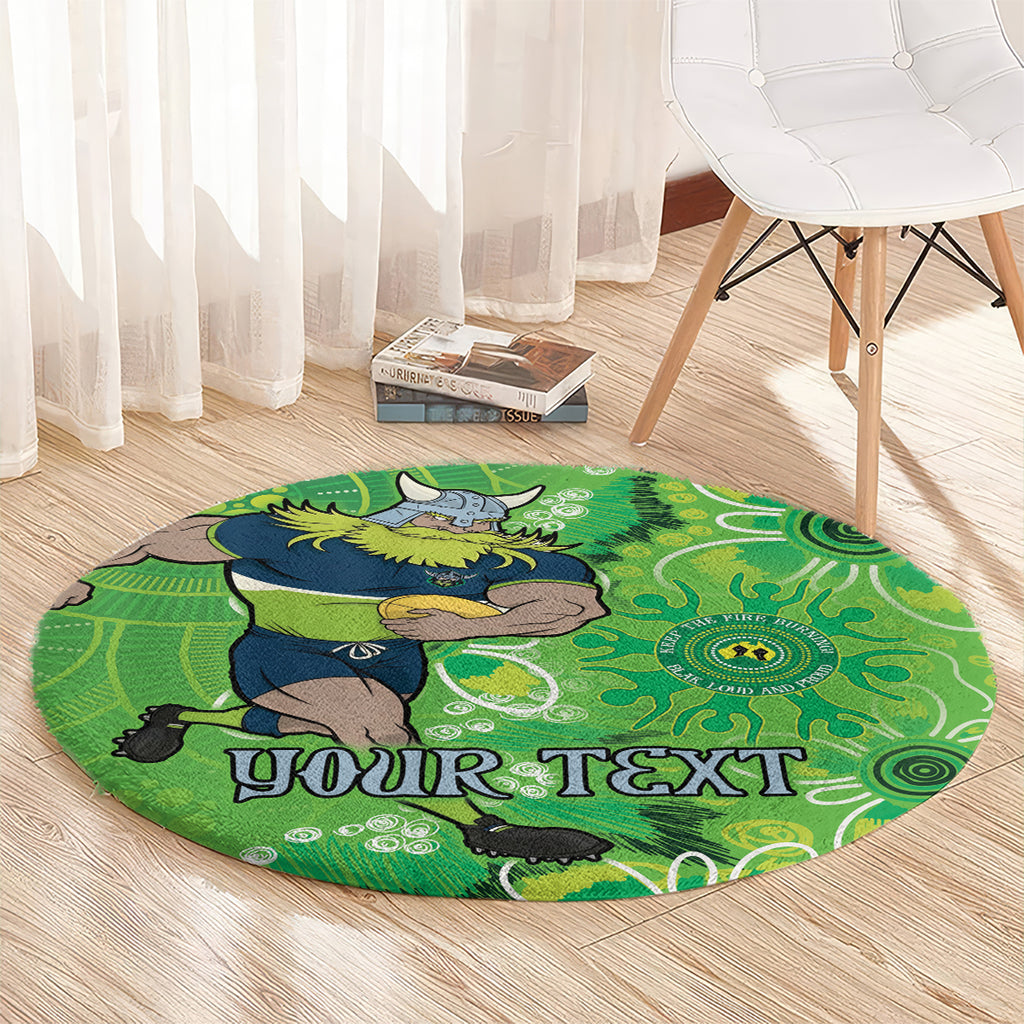 Personalised Raiders NAIDOC Week 2024 Round Carpet Aboriginal Fire Burning Sparks