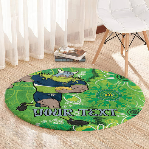 Personalised Raiders NAIDOC Week 2024 Round Carpet Aboriginal Fire Burning Sparks