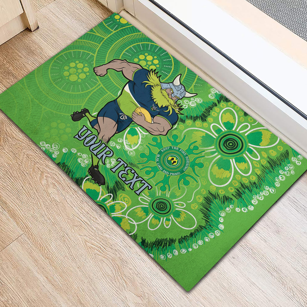 Personalised Raiders NAIDOC Week 2024 Rubber Doormat Aboriginal Fire Burning Sparks