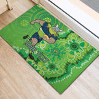Personalised Raiders NAIDOC Week 2024 Rubber Doormat Aboriginal Fire Burning Sparks