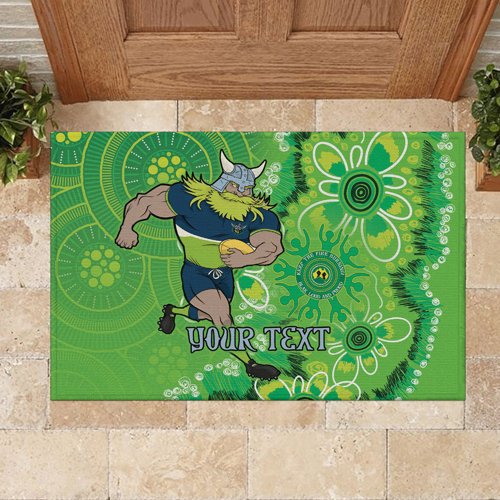 Personalised Raiders NAIDOC Week 2024 Rubber Doormat Aboriginal Fire Burning Sparks