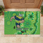 Personalised Raiders NAIDOC Week 2024 Rubber Doormat Aboriginal Fire Burning Sparks