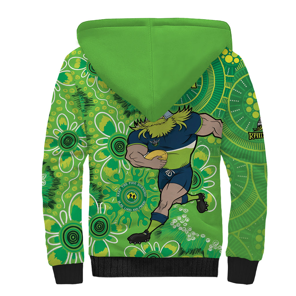 Personalised Raiders NAIDOC Week 2024 Sherpa Hoodie Aboriginal Fire Burning Sparks
