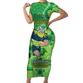 Personalised Raiders NAIDOC Week 2024 Short Sleeve Bodycon Dress Aboriginal Fire Burning Sparks