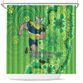 Personalised Raiders NAIDOC Week 2024 Shower Curtain Aboriginal Fire Burning Sparks