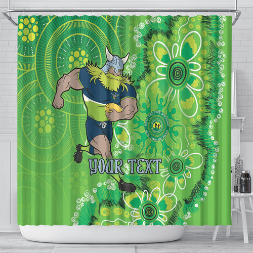 Personalised Raiders NAIDOC Week 2024 Shower Curtain Aboriginal Fire Burning Sparks
