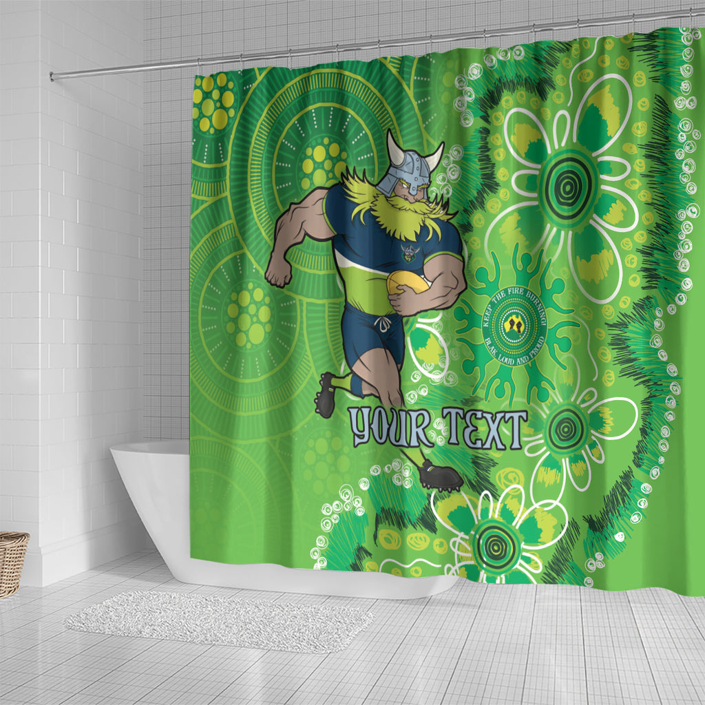 Personalised Raiders NAIDOC Week 2024 Shower Curtain Aboriginal Fire Burning Sparks