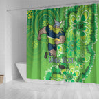 Personalised Raiders NAIDOC Week 2024 Shower Curtain Aboriginal Fire Burning Sparks
