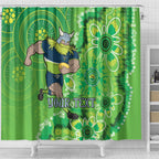 Personalised Raiders NAIDOC Week 2024 Shower Curtain Aboriginal Fire Burning Sparks