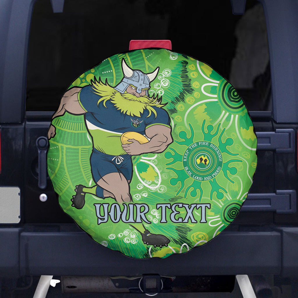 Personalised Raiders NAIDOC Week 2024 Spare Tire Cover Aboriginal Fire Burning Sparks