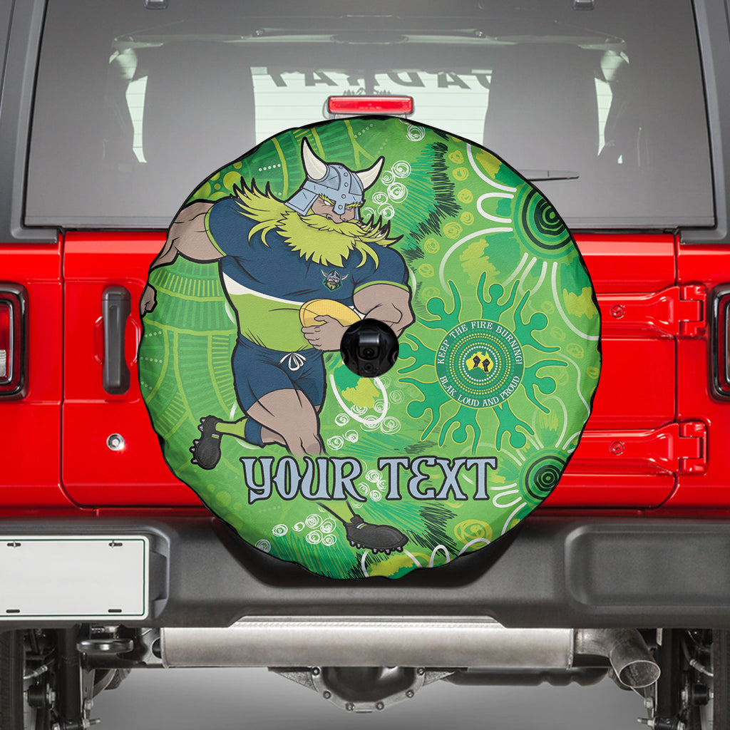 Personalised Raiders NAIDOC Week 2024 Spare Tire Cover Aboriginal Fire Burning Sparks