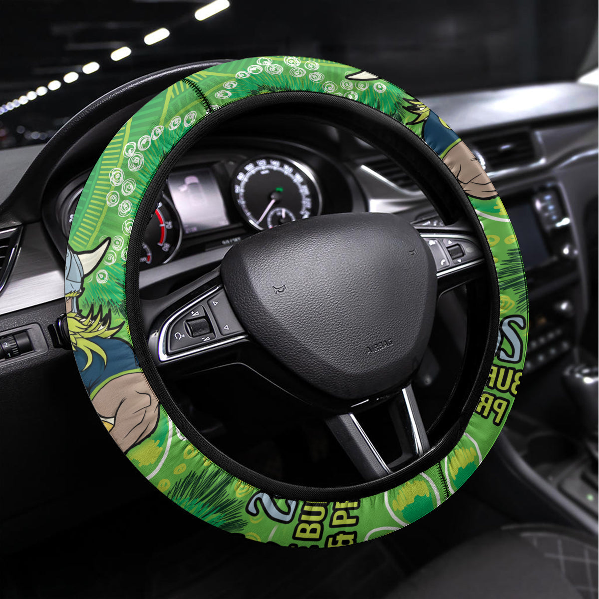 Raiders NAIDOC Week 2024 Steering Wheel Cover Aboriginal Fire Burning Sparks