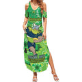 Personalised Raiders NAIDOC Week 2024 Summer Maxi Dress Aboriginal Fire Burning Sparks