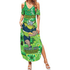 Personalised Raiders NAIDOC Week 2024 Summer Maxi Dress Aboriginal Fire Burning Sparks