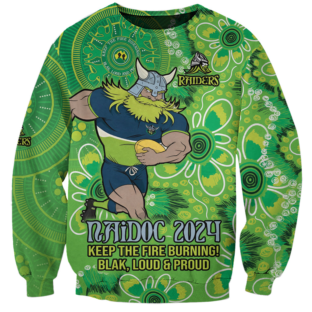 Personalised Raiders NAIDOC Week 2024 Sweatshirt Aboriginal Fire Burning Sparks