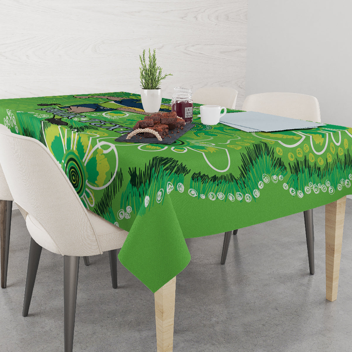 Personalised Raiders NAIDOC Week 2024 Tablecloth Aboriginal Fire Burning Sparks