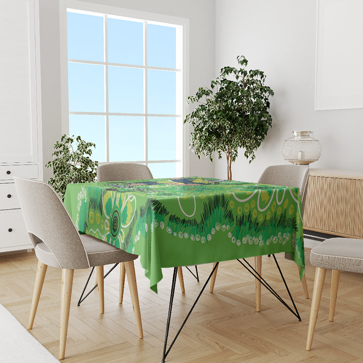 Personalised Raiders NAIDOC Week 2024 Tablecloth Aboriginal Fire Burning Sparks