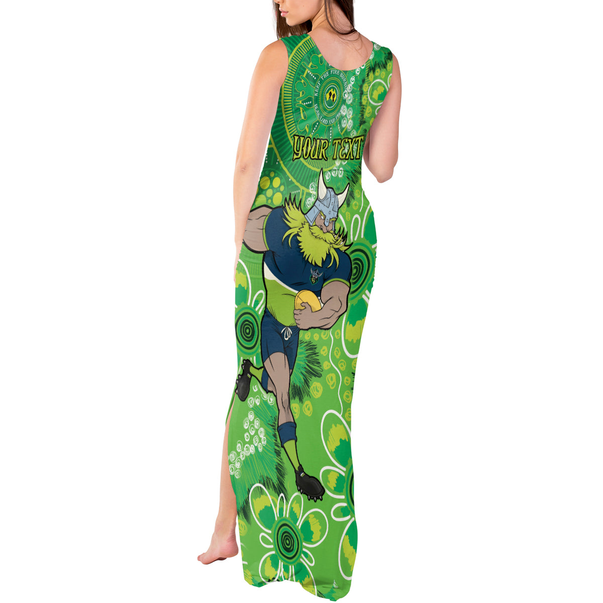 Personalised Raiders NAIDOC Week 2024 Tank Maxi Dress Aboriginal Fire Burning Sparks