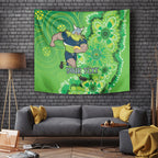 Personalised Raiders NAIDOC Week 2024 Tapestry Aboriginal Fire Burning Sparks