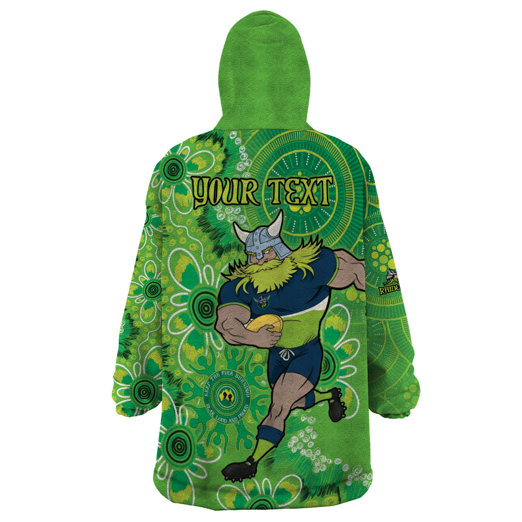 Personalised Raiders NAIDOC Week 2024 Wearable Blanket Hoodie Aboriginal Fire Burning Sparks