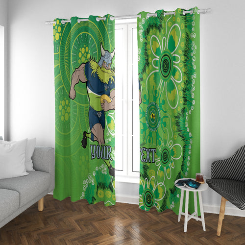 Personalised Raiders NAIDOC Week 2024 Window Curtain Aboriginal Fire Burning Sparks