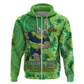 Personalised Raiders NAIDOC Week 2024 Zip Hoodie Aboriginal Fire Burning Sparks