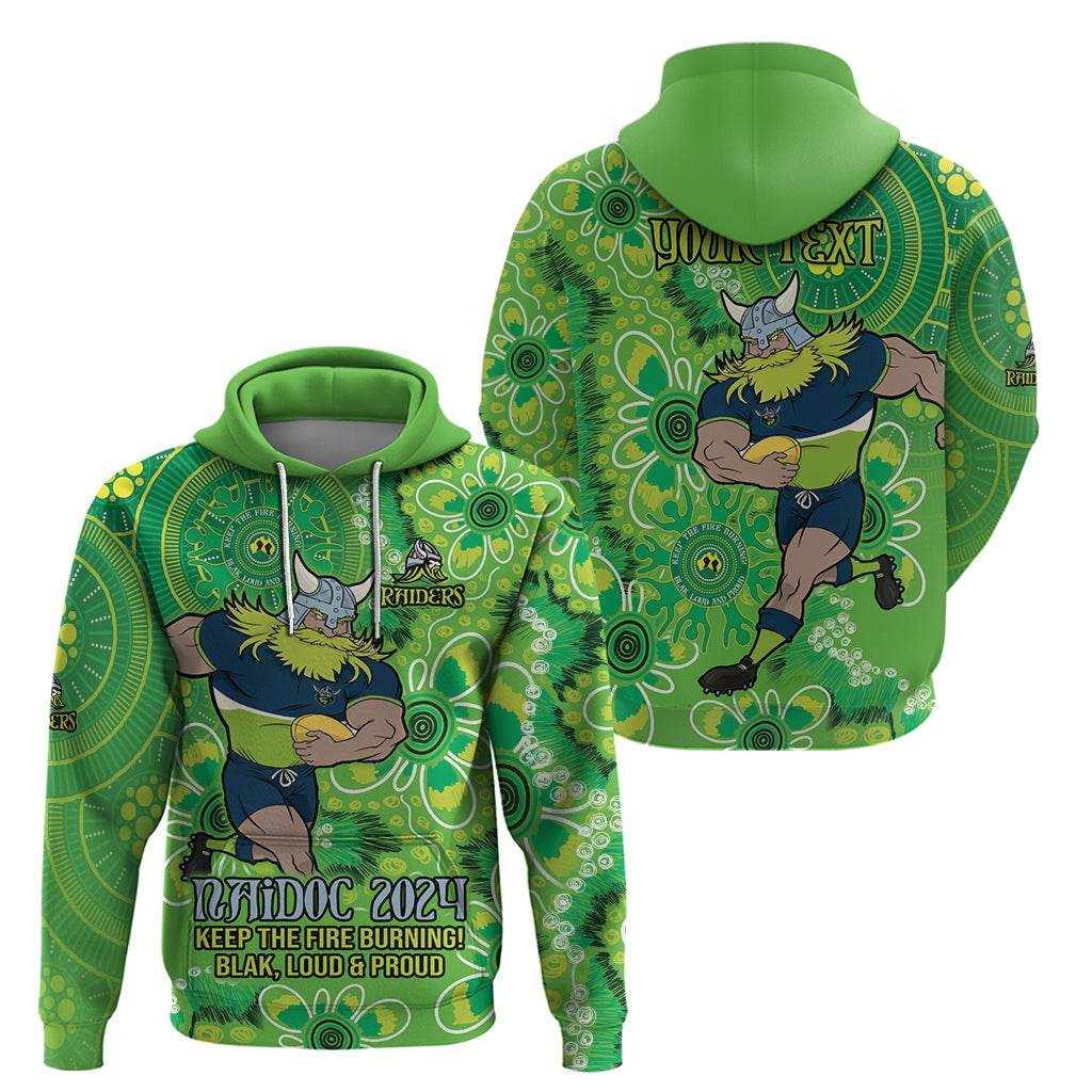 Personalised Raiders NAIDOC Week 2024 Zip Hoodie Aboriginal Fire Burning Sparks