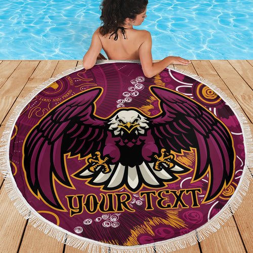 Personalised Sea Eagles NAIDOC Week 2024 Beach Blanket Aboriginal Fire Burning Sparks